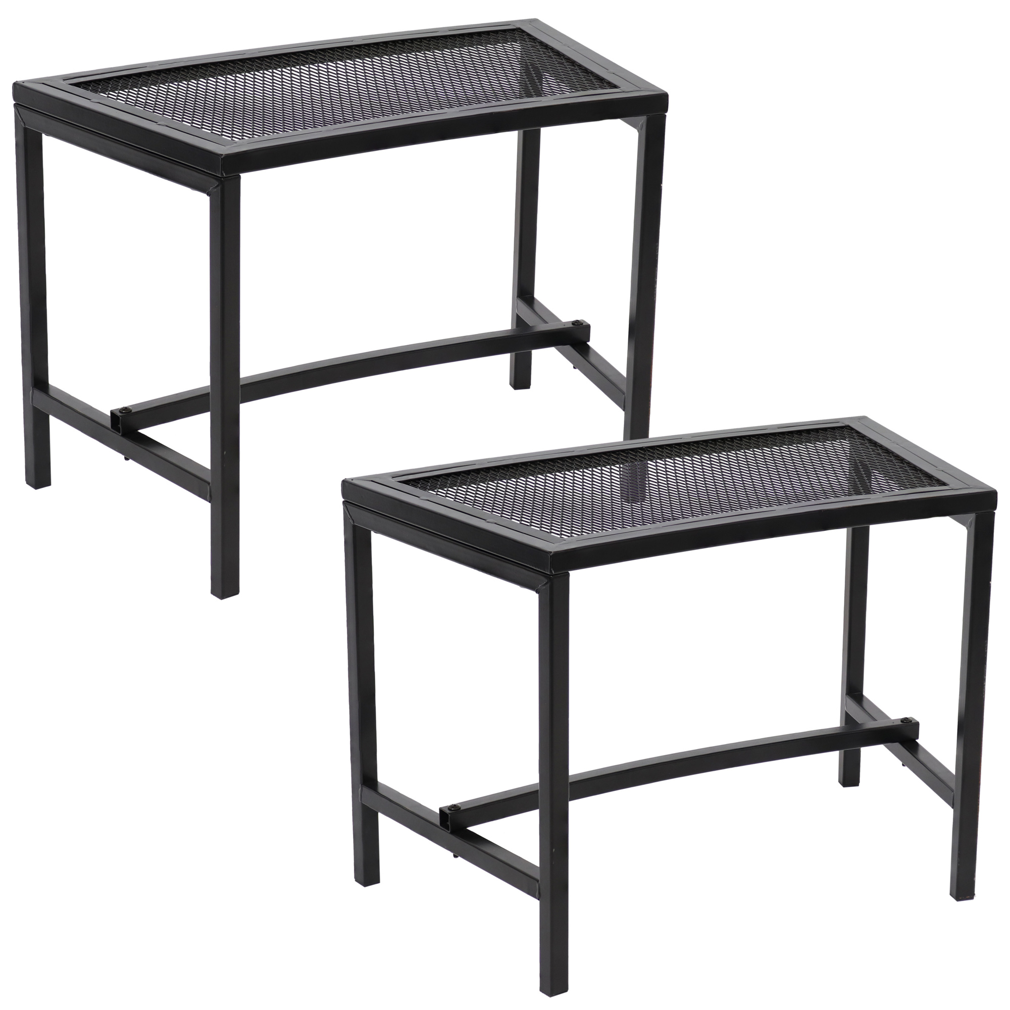 Sunnydaze Decor, Black Mesh Patio Fire Pit Bench - 2 Benches, Fuel Type Wood, Diameter 0 in, Material Steel, Model# RCM BMB101-2PK